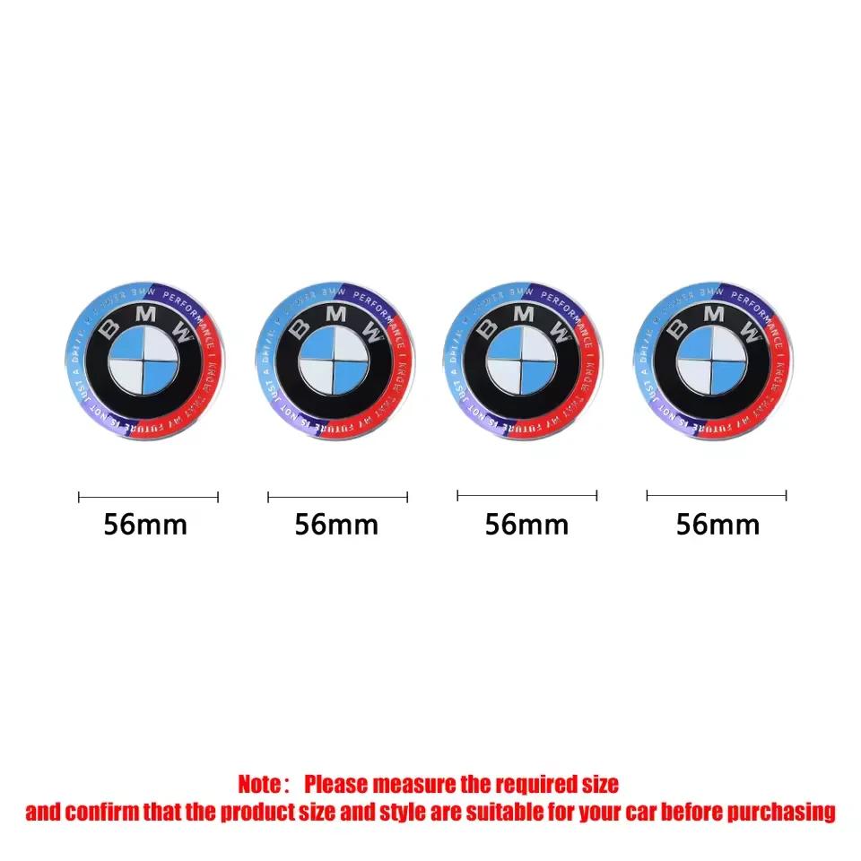 4Pcs 56mm 68mm Wheel Center Caps Emblem Badge For BMW 50th Anniversary X3 X5 X6 E39 E46 E90 E60 E87 E53 F10 F20 F30 M3 M5 M6 Z4 ZDFVU1