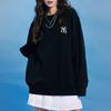 New MLB Cashew Flower Sweatshirts Unisex Black 3AMT53014-50BKS