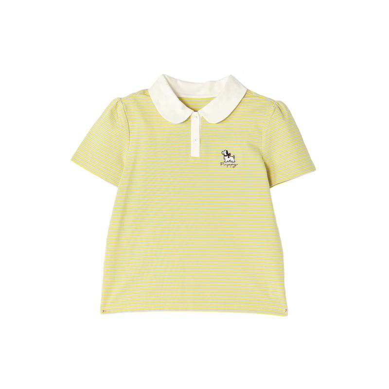 Deesha Girls  Striped Doll Collar T-Shirt 150