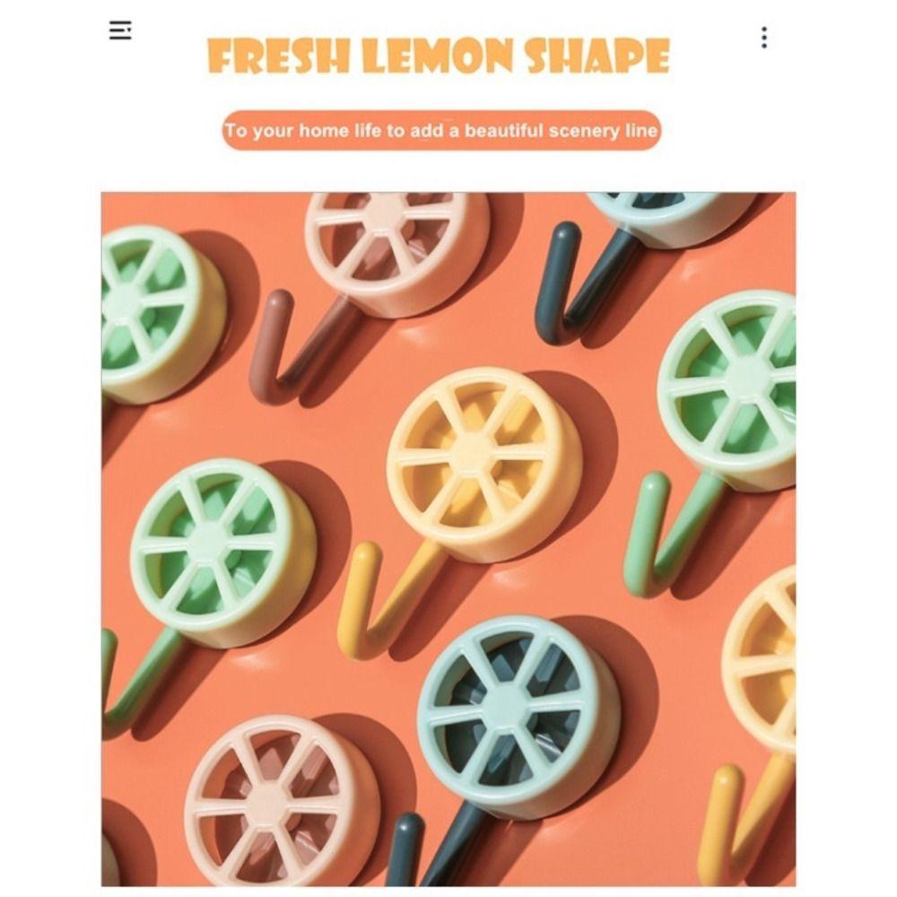 Punch-free Self Adhesive Hooks Lemon Key Bag Hooks New Towel Coat Hooks