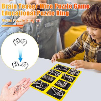 8 Stück/Set Metall Puzzle Ring Knobelspiel 3D Drahtpuzzle Spiel Kinder Erwachsene Geist