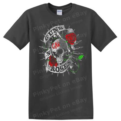 Rose Graphic T Shirt Floral Design Retro Art Music Theme Tee