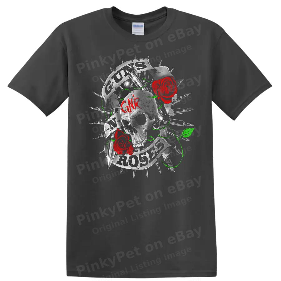 Rose Graphic T Shirt Floral Design Retro Art Music Theme Tee