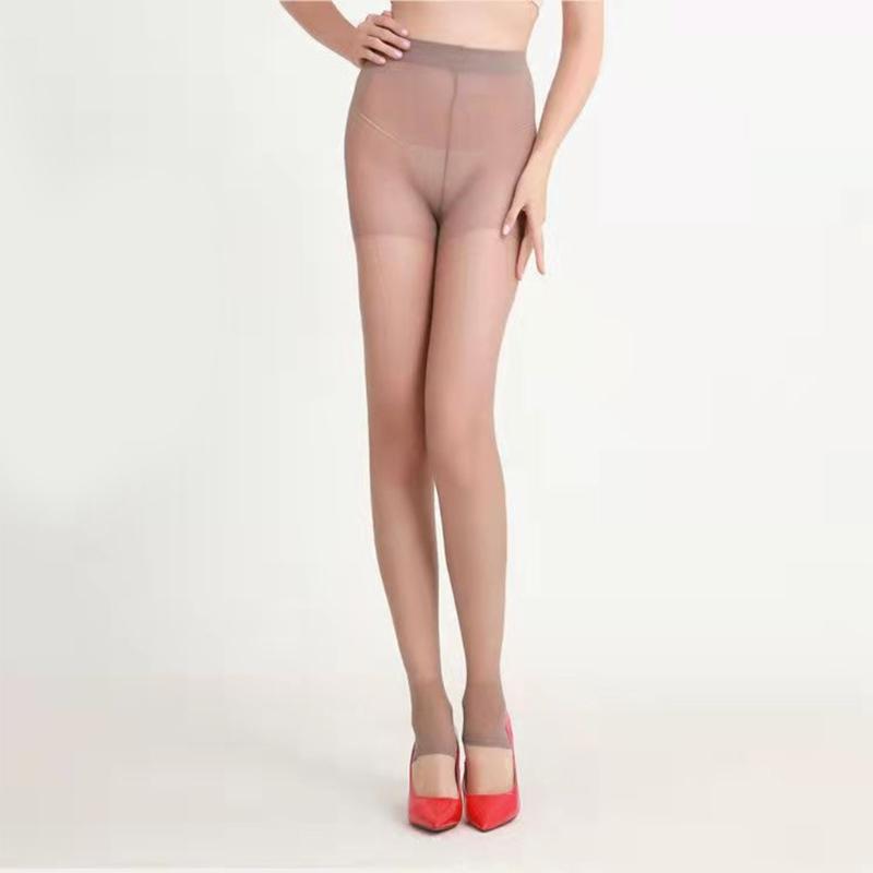 Women Summer Ultra Thin Sheer Footless Stirrup Tights Stockings Solid Color Control Top Silk Pantyhose Dance Leggings