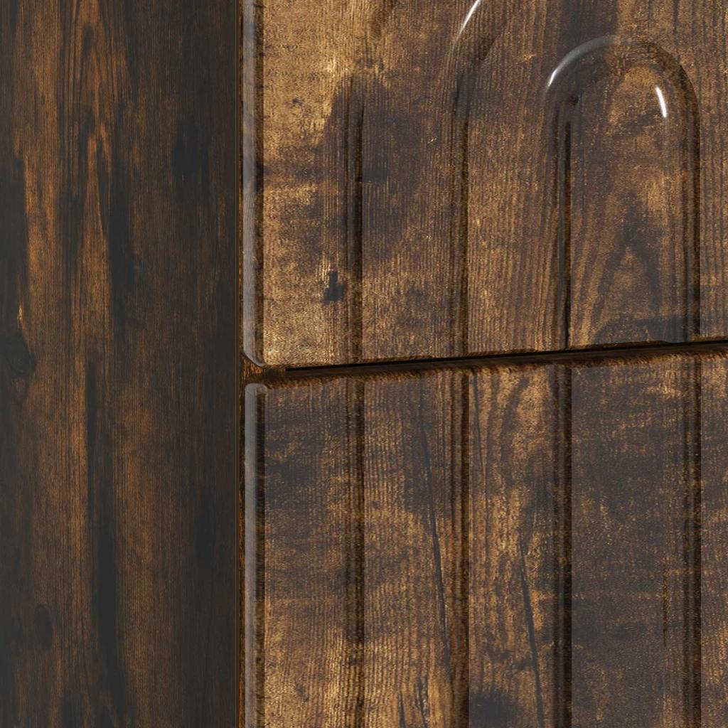 Nightstand Smoked Oak 43 X 34.5 X 48 Cm Engineered Wood