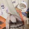 Halloween Pumpkin Ghost Bat Vintage Sheer Curtains for Bedroom Living Room Voile Window Curtains Tulle Curtains for Kids Room