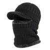 New Woolen Yarn Skullies Beanies Hats Windproof With Brim Winter Beanies Warm Ring Scarf Thickening Ski Mask Caps Outdoor