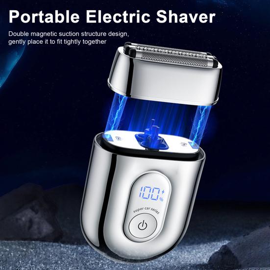 Mini Electric Shaver LED Display USB Rechargeable Waterproof 3-Head Portable Travel Shaving Razor Men Beard Trimmer Hair Remover Tool