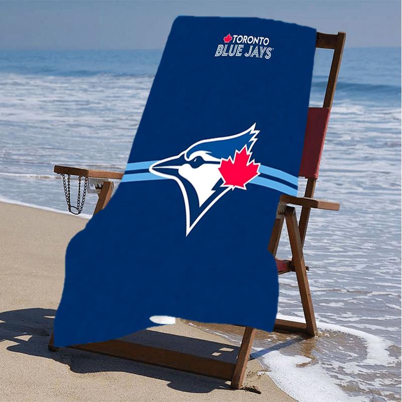 1pc Toronto Blue Jays Beach Towel, Beach and Seaside Swimming Pool Equipment, Fashion Pattern, Rectangular, Travel Essentials