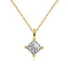 1 Carat Square Necklace 925 Sterling Silver Moissanite Pendant Female Simple High-end Collarbone Chain Pendant Silver Jewelry Wholesale