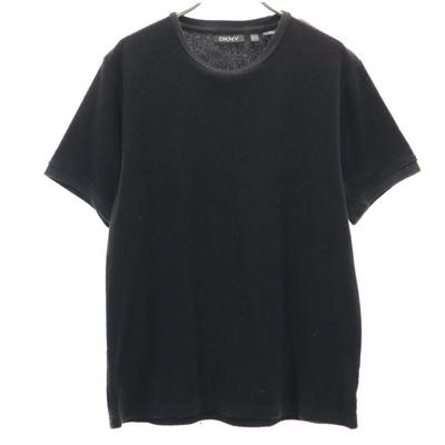 DKNY DONNA KARAN NEW YORK Short Sleeve Pile Ground T-shirt S Black Plain Men's Used