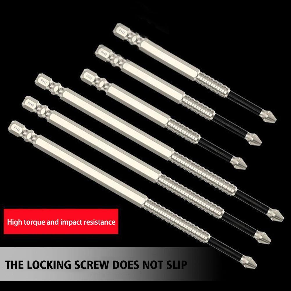 5/6 Stück Verbesserte Rutschfeste Hohe Härte PH2 Schlagbohrerbit Kreuzschlitz Elektrobohrer Elektro-Schraubendreherbit