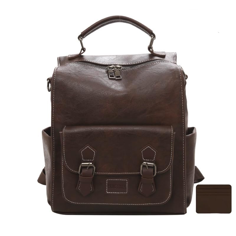 KSTAMP Трехсторонний рюкзак под кожу, Рюкзак из ПУ кожи, Унисекс рюкзак для мужчин и женщин, Повседневный рюкзак, Стильный и популярный для поездок на работу,