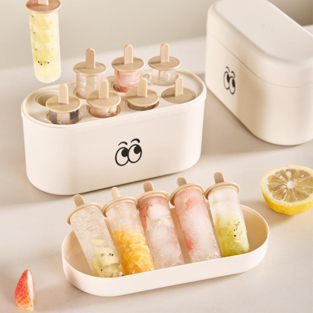 Slilcone Popsicle Molds, Cute Ice Molds With Sticks,Easy-Release,BFA Free, Homemade Ice Cream Molds