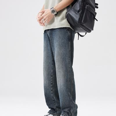 Frühling und Sommer Neue Jeans Herren Übergröße Japanische Harlan Lockere Gerade Papa-Hose