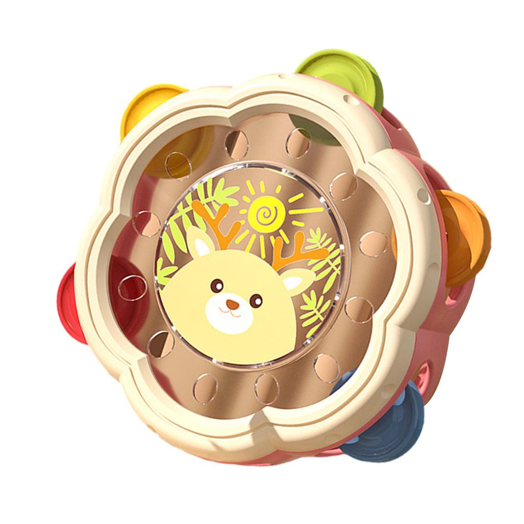 Cartoon Musical Hand Drum Rattle Children Toy For Early Childhood Development Safe Fine Motor Skill Percussion Toy