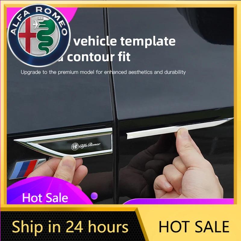 Car Stickers For Alfa Romeo UW Metal Car Stickers Car Badge Side Door Fender Sticker Auto Decorations Accessorie For Alfa Romeo 4C