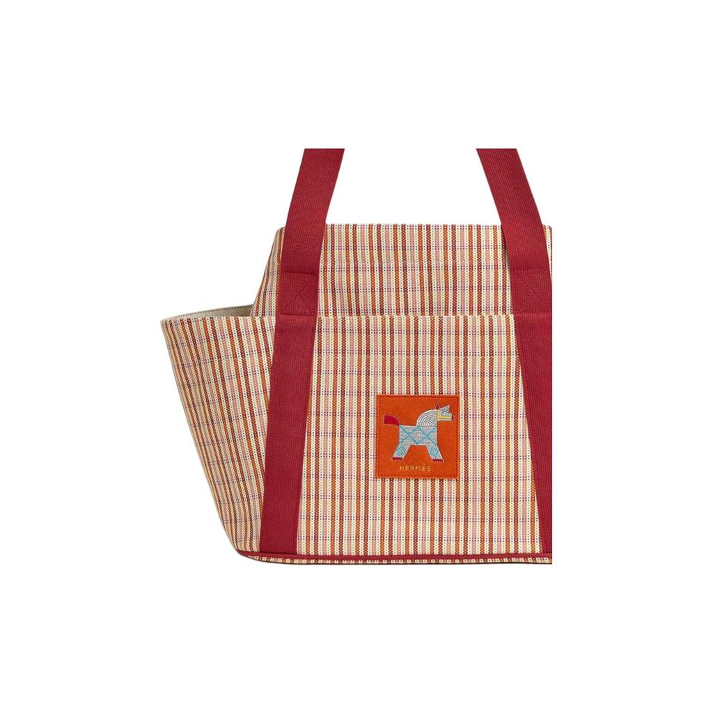Hermes 88 Animal Weave Embroidery Cotton Baby Bag Women Handbags Orange H104023MV02