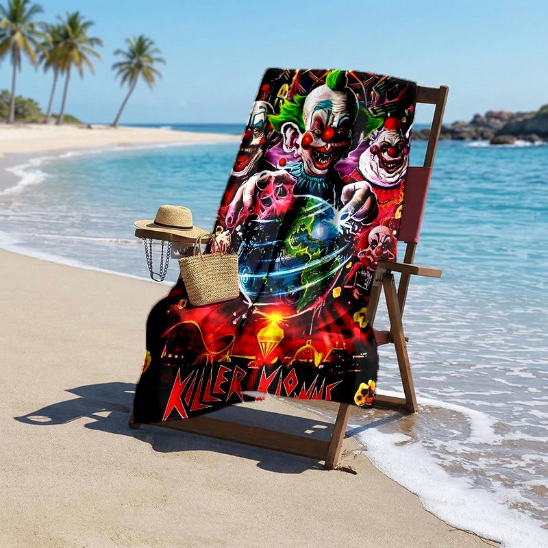 Horror Clown Circus Fashion Beach Towel: Ideal for Summer Adventures Soft, absorbent and quick drying suitable for swimming and bathing