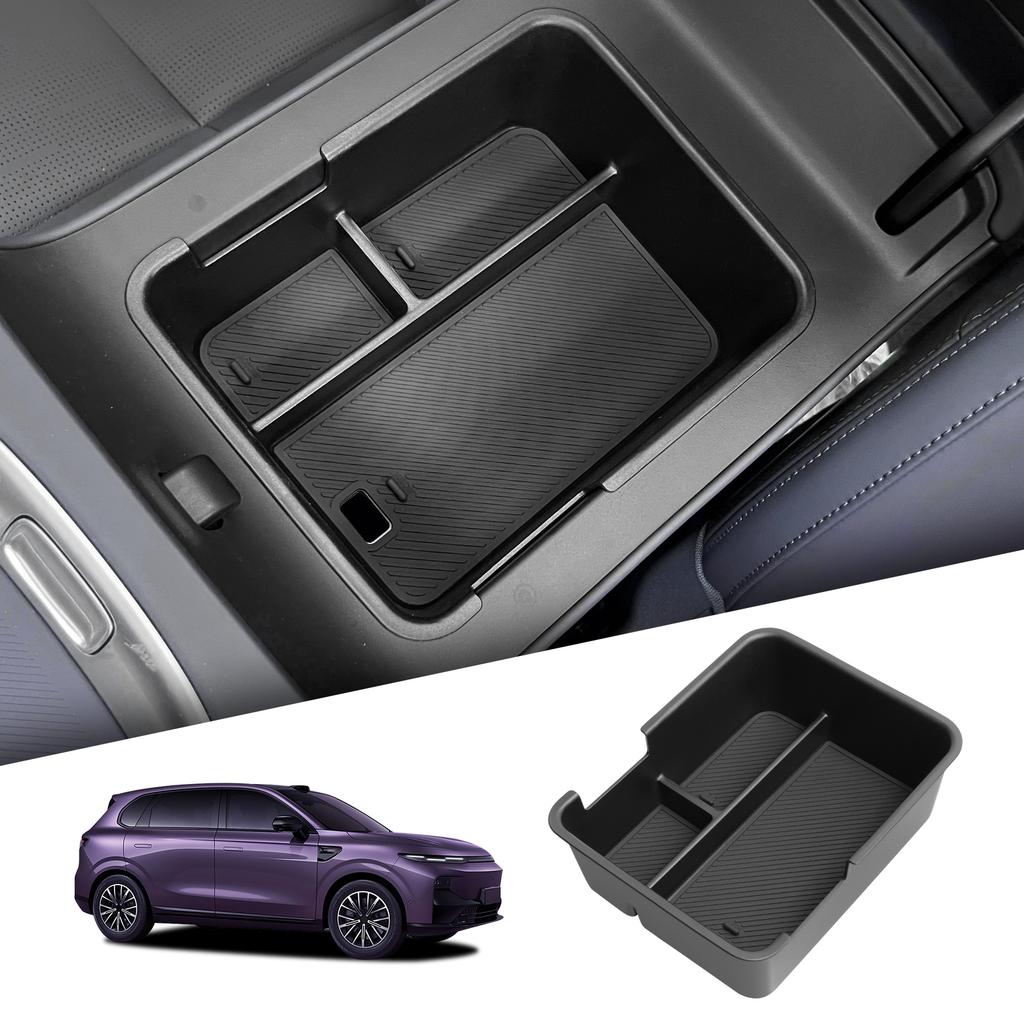 SMABEE for Leapmotor B10/B01 2025 2026 Central Armrest Storage Box Stowing Tidying Car Tray Organizer Accessories ABS Black