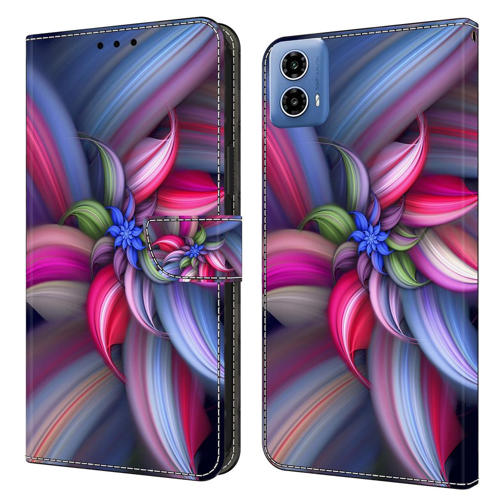 Für Motorola Moto G24 Power Leder Ständerhülle 3D Musterdruck Brieftasche Handyhülle