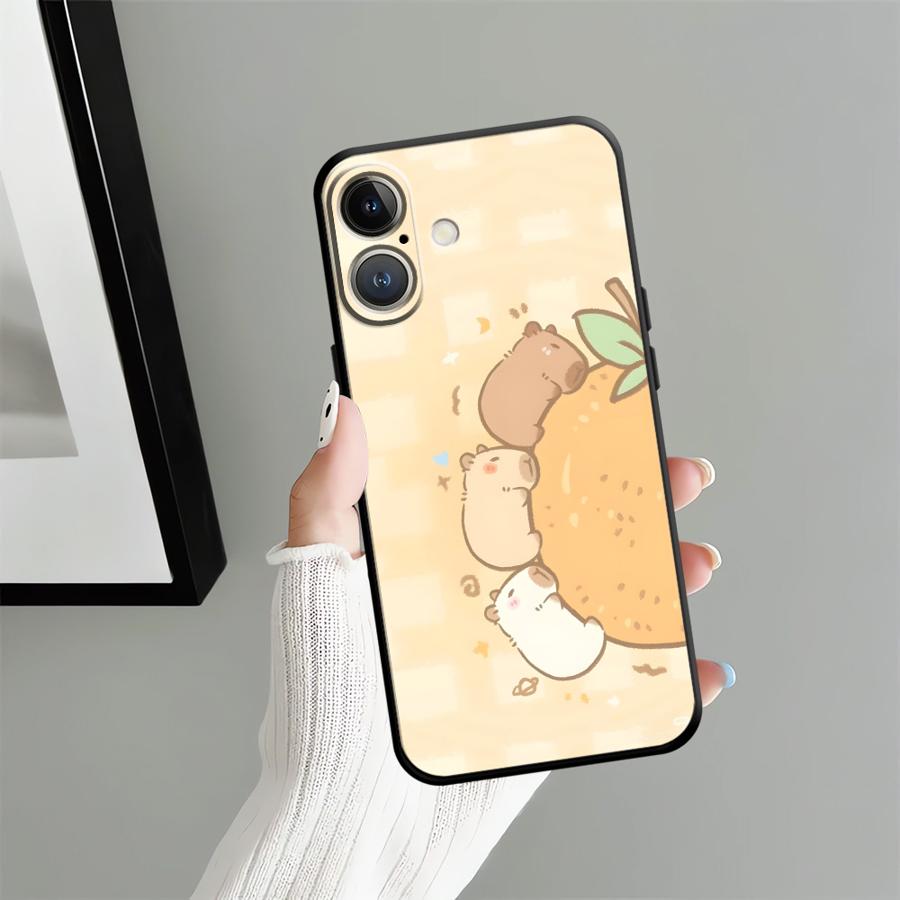 Black Soft Phone Cover Case for iPhone 13 12 11 17 Pro Max 7 8 15 16 14 Plus XS Max 17Air XR Cartoon Pufferfish