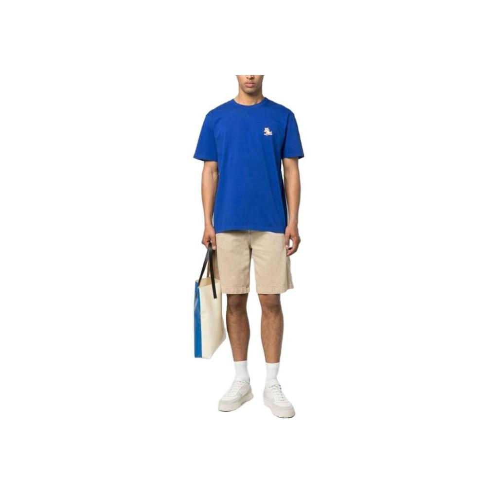 Maison Kitsune Fox Patch Short Sleeve T-Shirt Men Tops Dark-Blue GU00154KJ0010-P485