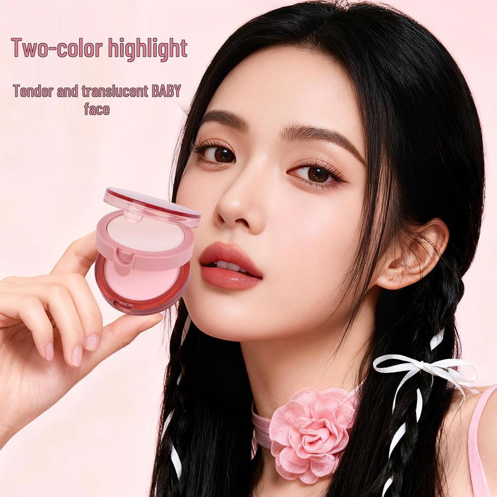 Huatang Master Dual-Layer Highlight Powder: Natural Brightening Matte Contour for Students