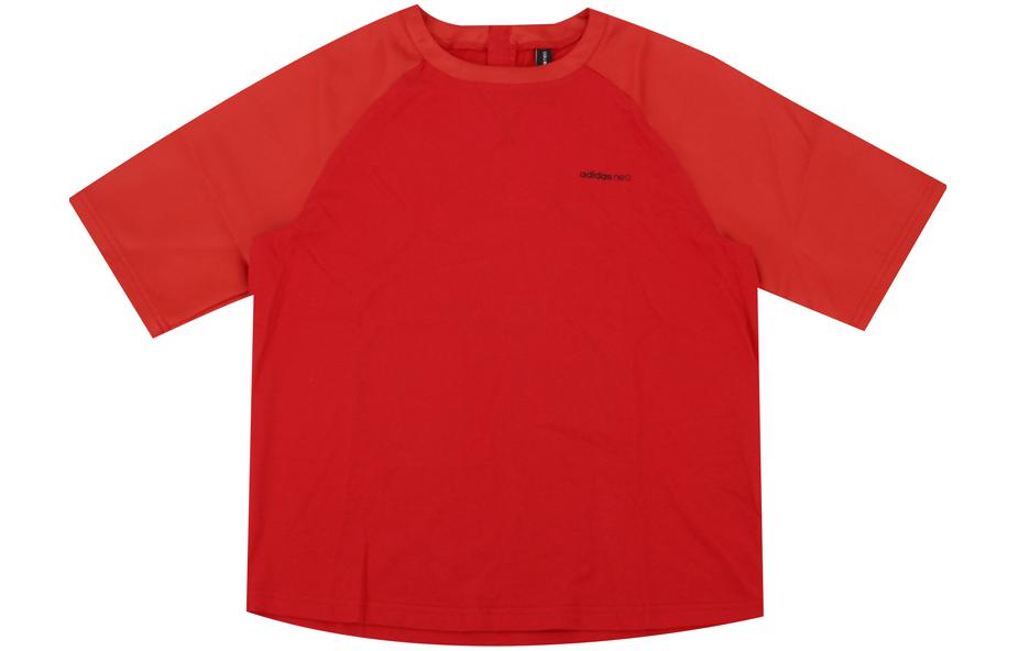 Adidas Neo T Shirts Women s Red Crew Neck Moderate Straight Fit CV7746 S