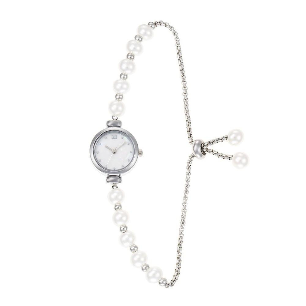Elegant Pearl Bracelet Watch Round Dial Small Dial Watch Durable Women Quartz Watch Women