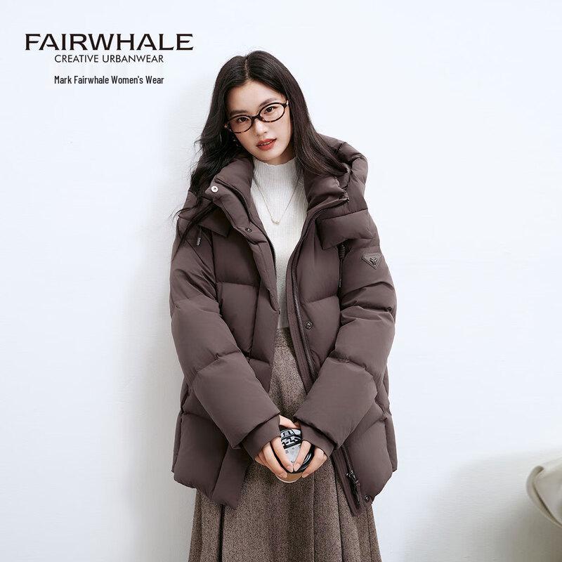 

Женский зимний пуховик средней длины с капюшоном Mark Fairwhale, 95% белый утиный пух L