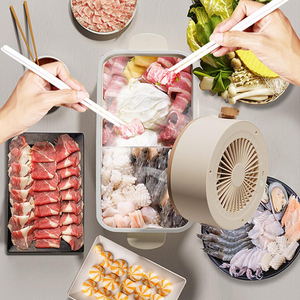 Portable Rechargeable Cooker Hood, Desktop Cooker Hoods with 2 Wind Speed for Cooking Indoor BBQ