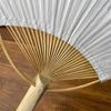 Pure White Bamboo Handle Blank Calligraphy Painting Blank Group Fan White Fan Summer