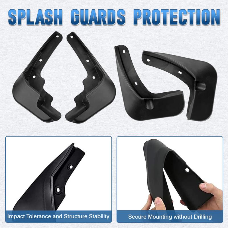 Wheel Guard Mudguards Car Mud Flaps Splash Guard Mud Flaps Black for Peugeot 301 2014-2018