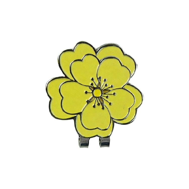 Modischer Blumiger Golfballmarker Magnetischer Hutclip Zinklegierung Zubehör für Golfer Einzigartige Ballmarkierungslösung