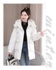 Women's Autumn and Winter Coat Solid Color Hooded Large Pocket Mid-length Loose Thickened Windproof Women's Jacket 5 Colors
