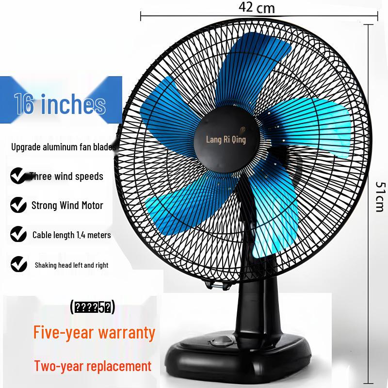 Tichý 16palcový oscilační stolní ventilátor pro domácnost, kancelář, studentskou kolej nebo k použití u postele