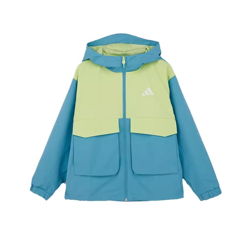 Adidas Color Block Zipper Hooded Jacket Kids jackets KG5943 110