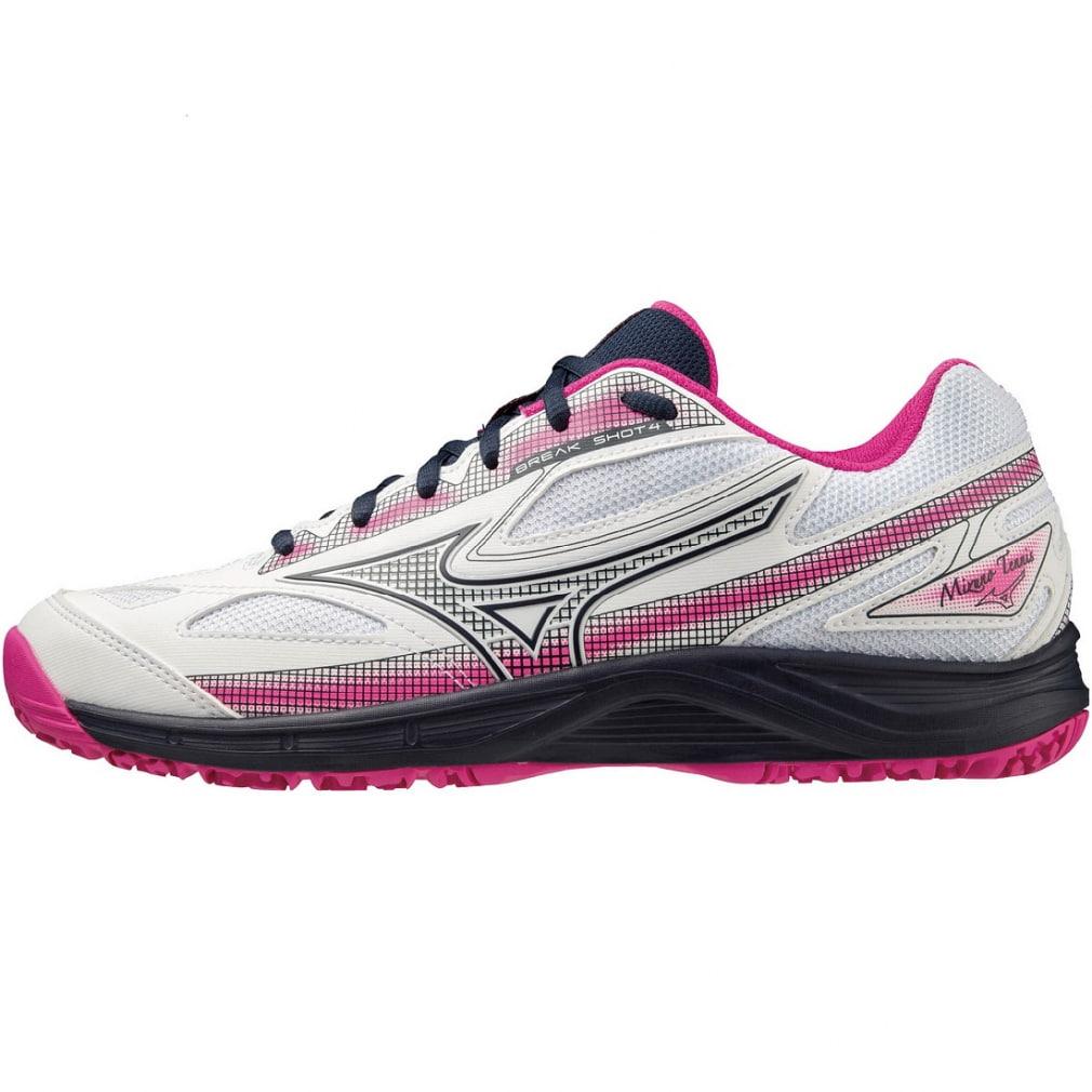 

Mizuno Break Shot 4 OC Comfortable Non-Slip Durable Low-Top Tennis Shoes Women sneaker White Pink 61GB234160 38