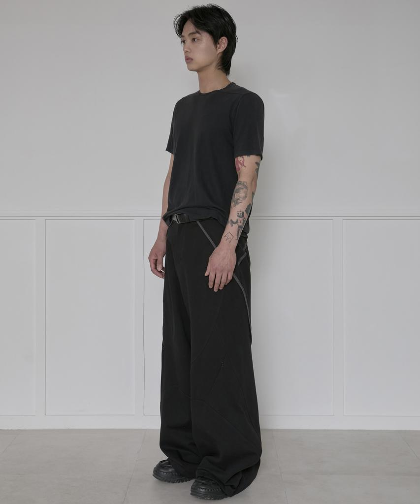 Peulleeoeob Asymmetrical Wide Pants (Fl-253_Black)
