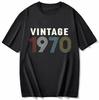 cotton  100% Men's And Women's Birthday Short Sleeve T-Shirt Digital Print 1960-1999 Pattern Congratulating Letter Tee Birthday