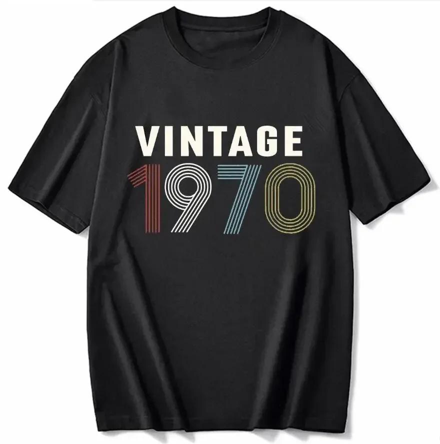 cotton 100% Men's And Women's Birthday Short Sleeve T-Shirt Digital Print 1960-1999 Pattern Congratulating Letter Tee Birthday