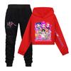 Hunters Demon Kpop Pattern Print Kids Hoodie Pants Set Fashion Gift Clothing