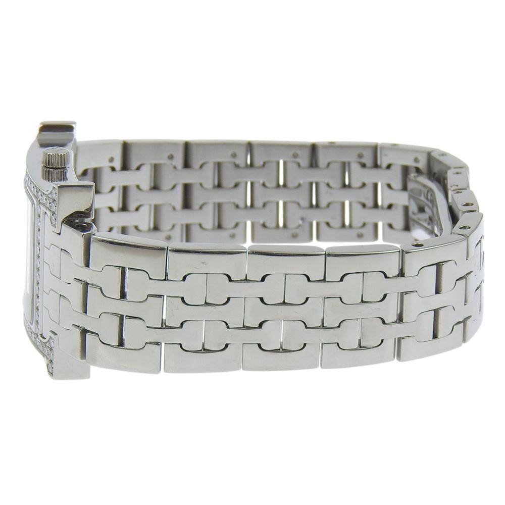 Hermes Heure H Watch Watches HH1.230 Diamond Bezel whiteDial diamond/Stainless Steel Quartz Analog Display Women Used