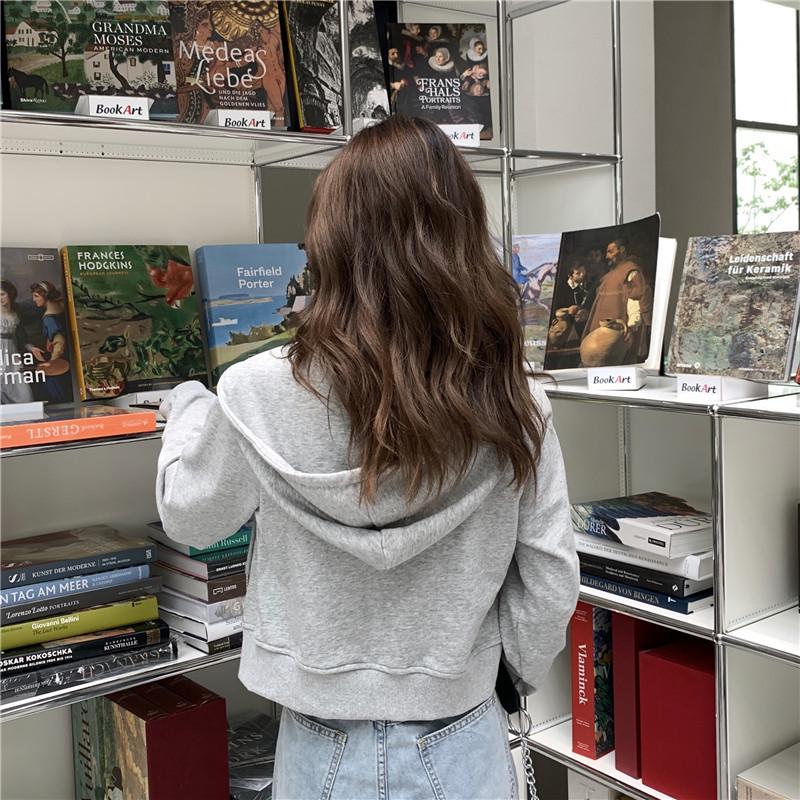 Women's Hooded Zipper Jacket - Autumn 2024 Trend, Loose Fit, Short, Long Sleeve, Thin Korean Style Cardigan.