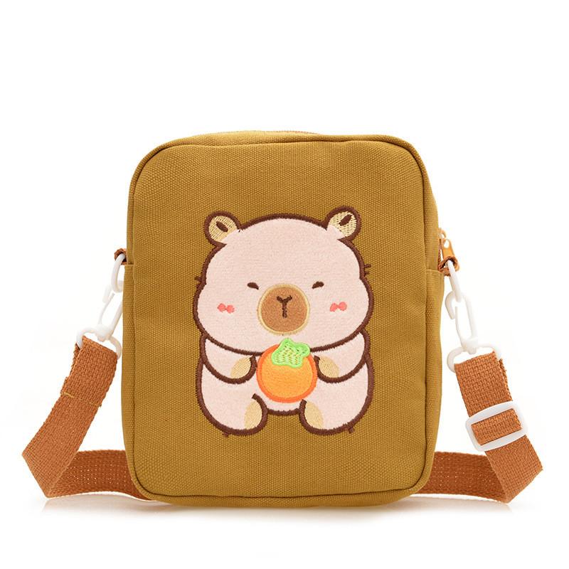 Adorable Cartoon Canvas Shoulder Bag For Kids Perfect For Everyday Use And Storage