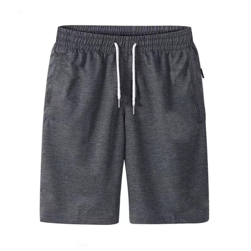 

Мужские спортивные карманные однотонные шорты на шнуровке, пляжные шорты, летние тонкие брюки, свободные спортивные штаны с карманами на молнии S