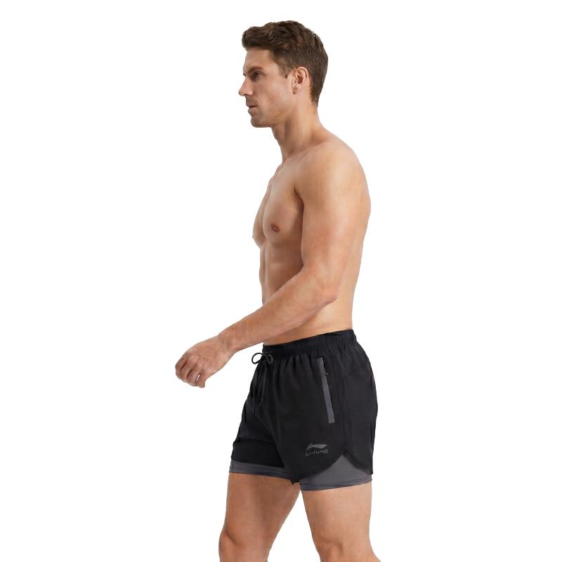 Li-Ning Cool And Comfortable Versatile Cycling Running Basketball Double Layer Design Sports Casual Quick Dry Breathable Boxer Shorts LSKU810-1