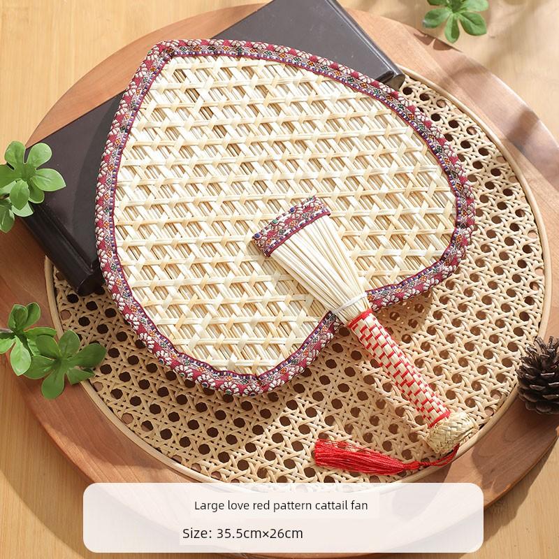 Summer Straw Fan, Hand-Woven Traditional Hand-Held Summer Fan, Banana Leaf Fan, Chinese Style, for Babies and Children, Household Use