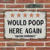 Funny Vintage Metal Sign Five Star Bathroom Humor Decor